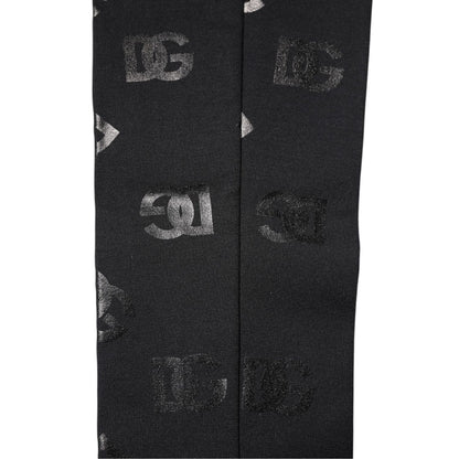 Dolce & Gabbana Black DG Logo Monogram Wool Stretch Arm Sleeves