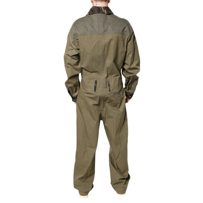 Dolce & Gabbana Brown Cotton Stretch Shirt Pants Casual Set