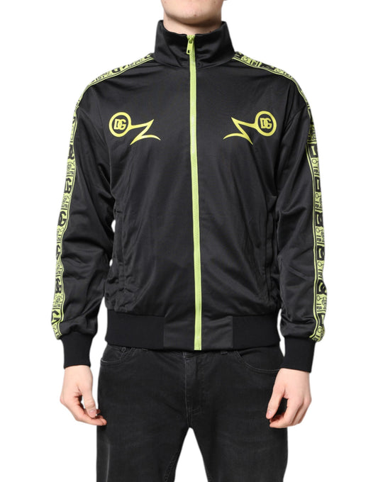 Dolce & Gabbana Black Logo Turtleneck Zip Bomber Jacket JKT41412-44