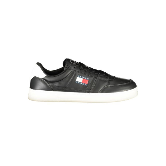 Tommy Hilfiger Black Leather Men Sneaker