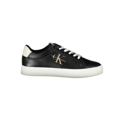 Calvin Klein Black Polyester Women Sneaker with recycled materials and logo design