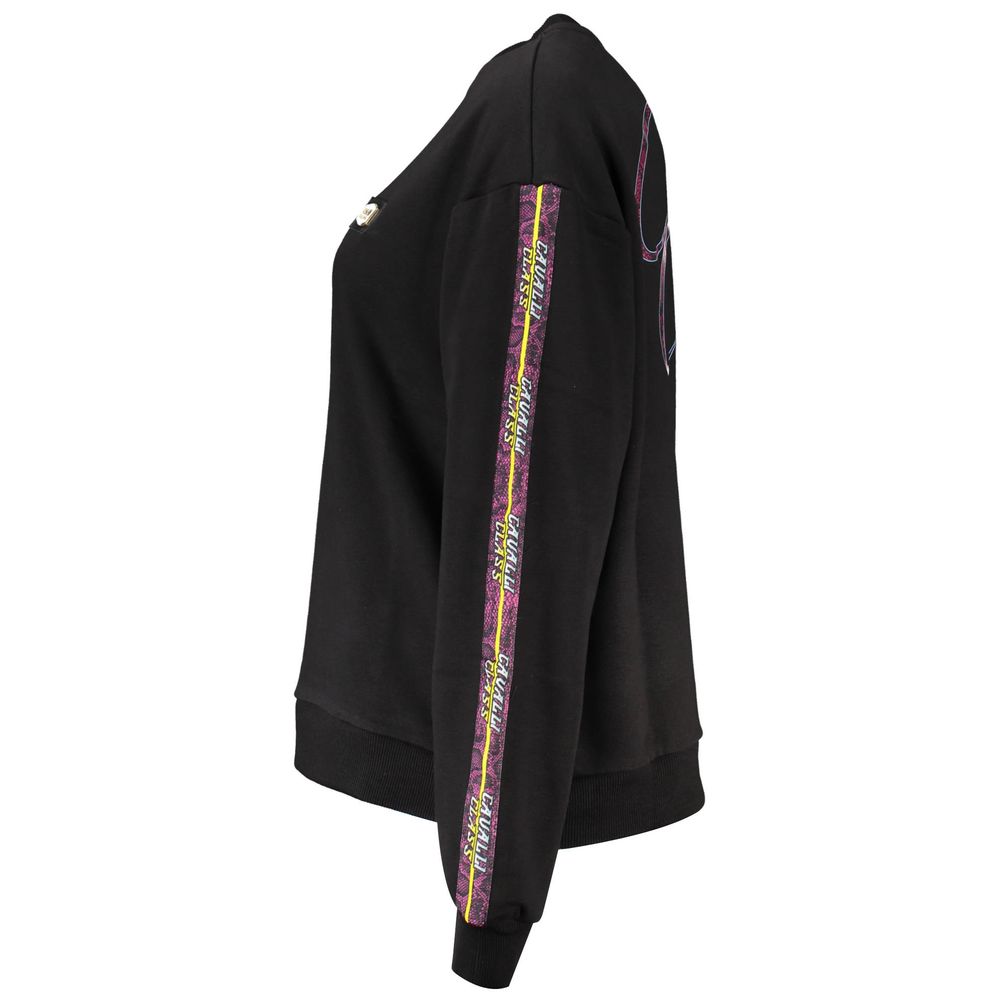 Cavalli Class Black Cotton Sweatshirt