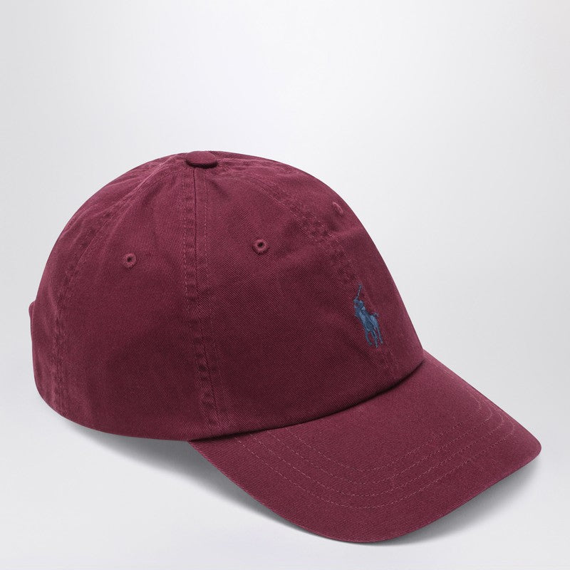 Polo Ralph Lauren Burgundy coloured baseball cap with logo
