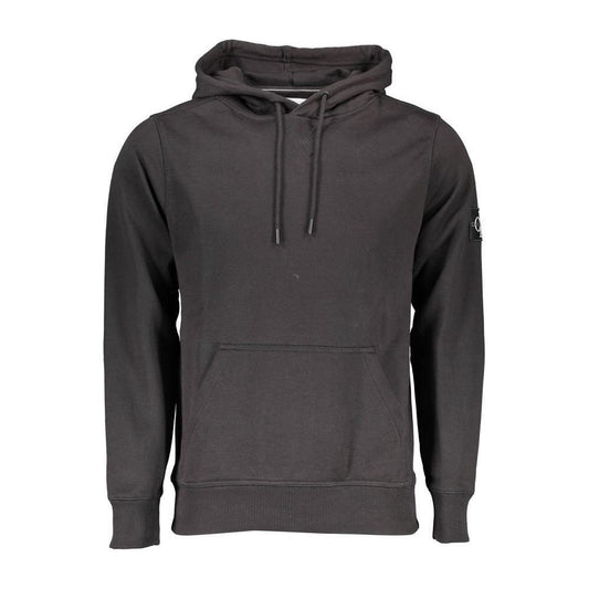 Calvin Klein Black Cotton Men Sweater with Hood