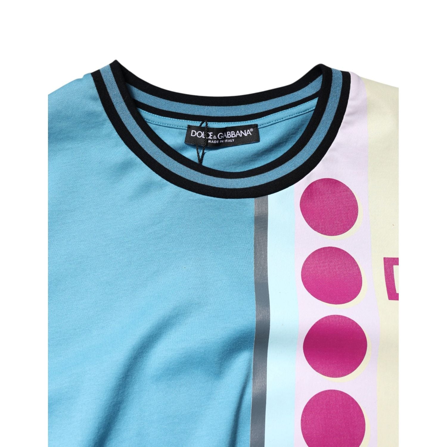 Dolce & Gabbana Multicolor Printed Logo Short Sleeve T-shirt
