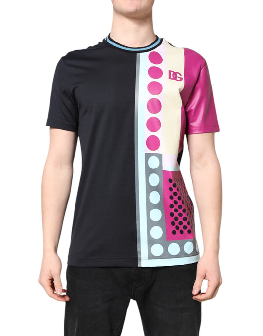 Dolce & Gabbana Multicolor Printed Logo Short Sleeve T-shirt TSH90322-50