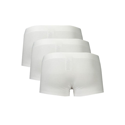 Bikkembergs white polyester men boxer tri-pack with elastic waistband and logo