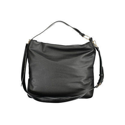Mario Valentino Black Polyethylene Women Handbag with single handle and adjustable strap