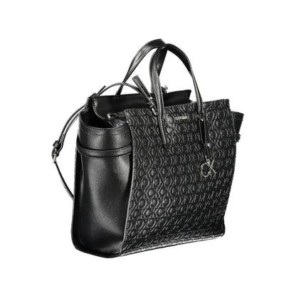 Calvin Klein Black Polyester Women Handbag with adjustable strap and eco-friendly design, showcasing sustainable luxury and style.