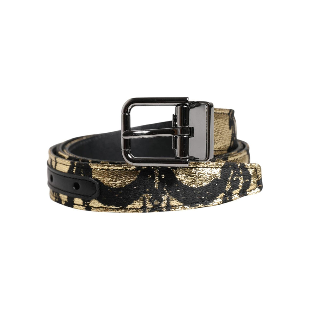 Dolce & Gabbana Multicolor Jacquard Leather Metal Buckle Belt BEL9408-90