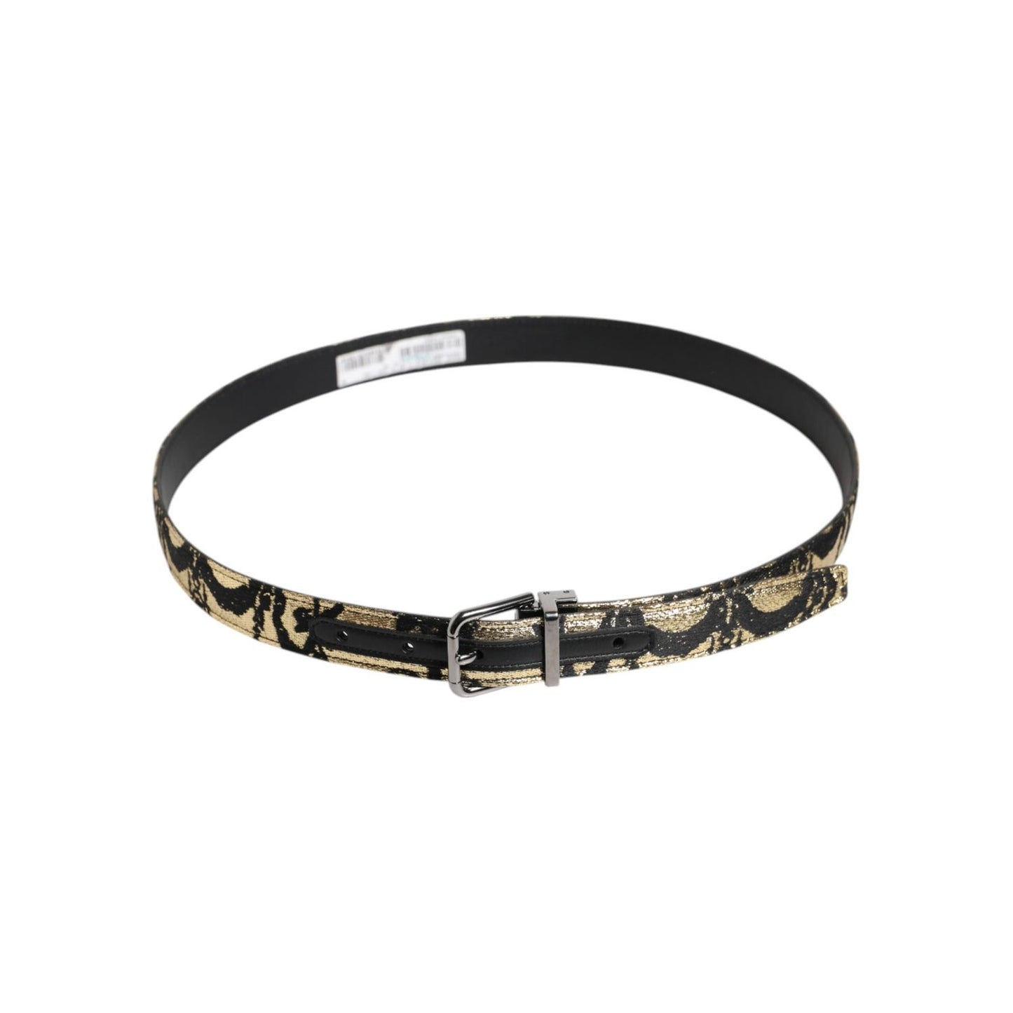 Dolce & Gabbana Multicolor Jacquard Leather Metal Buckle Belt BEL9408-90