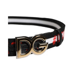Dolce & Gabbana Black Cotton Logo Print DG Buckle Belt BEL9424-90