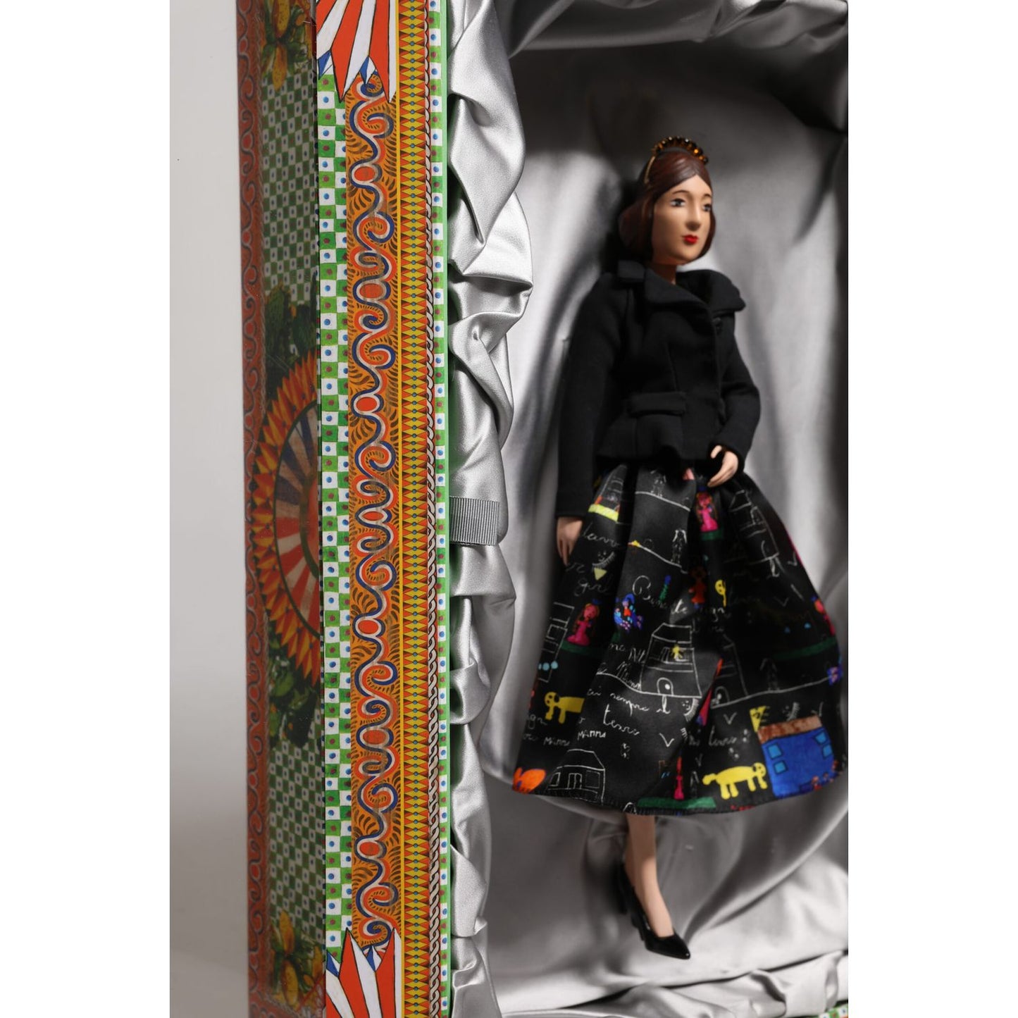 Dolce & Gabbana Black Dress Ceramic Porcelain Fashion Leather Sicily Dolls