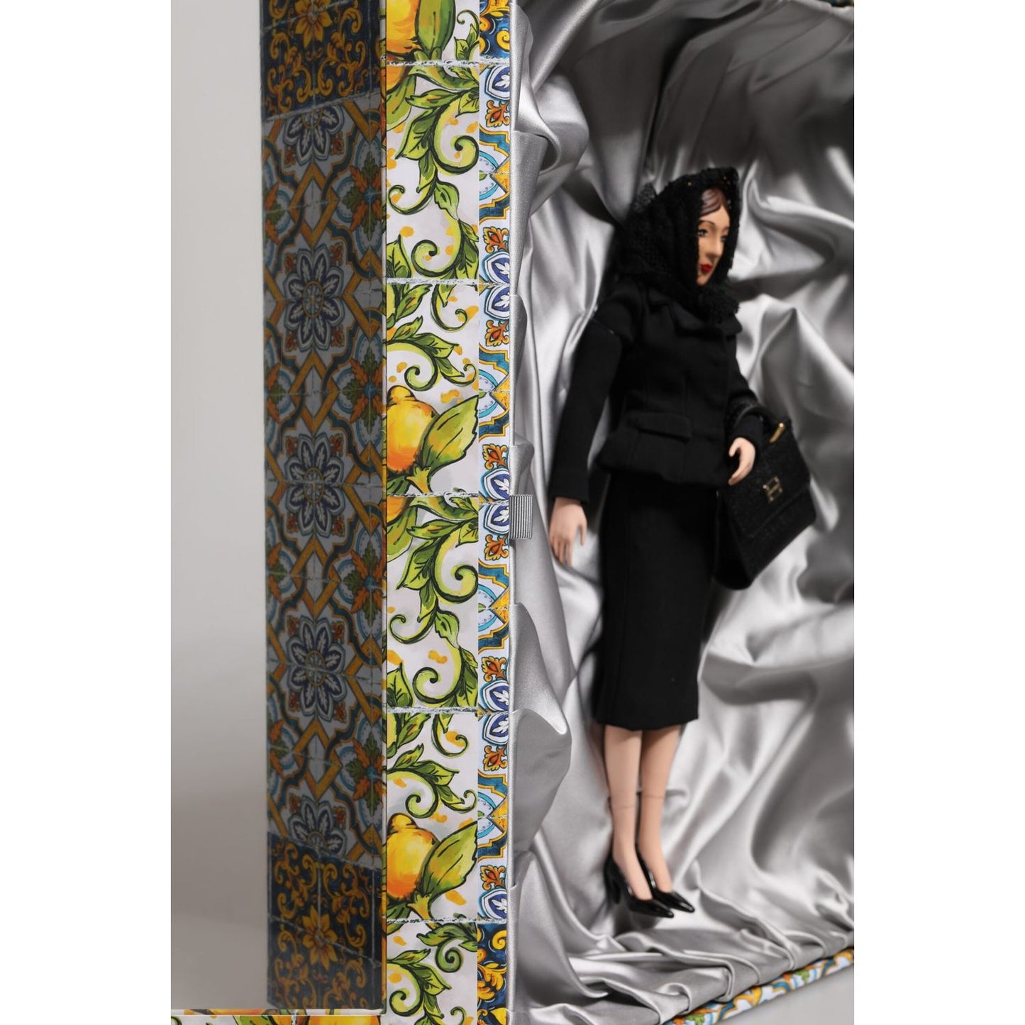 Dolce & Gabbana Black Dress Ceramic Porcelain Fashion Leather Sicily Dolls