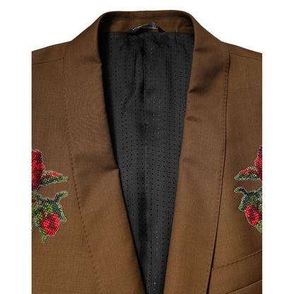 Dolce & Gabbana Brown MARTINI Single Breasted Coat Blazer