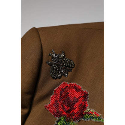 Dolce & Gabbana Brown MARTINI Single Breasted Coat Blazer