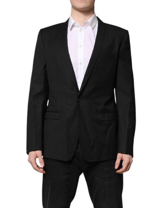 Dolce & Gabbana Black GOLD Single Breasted Suit Coat Blazer KOS2356-50