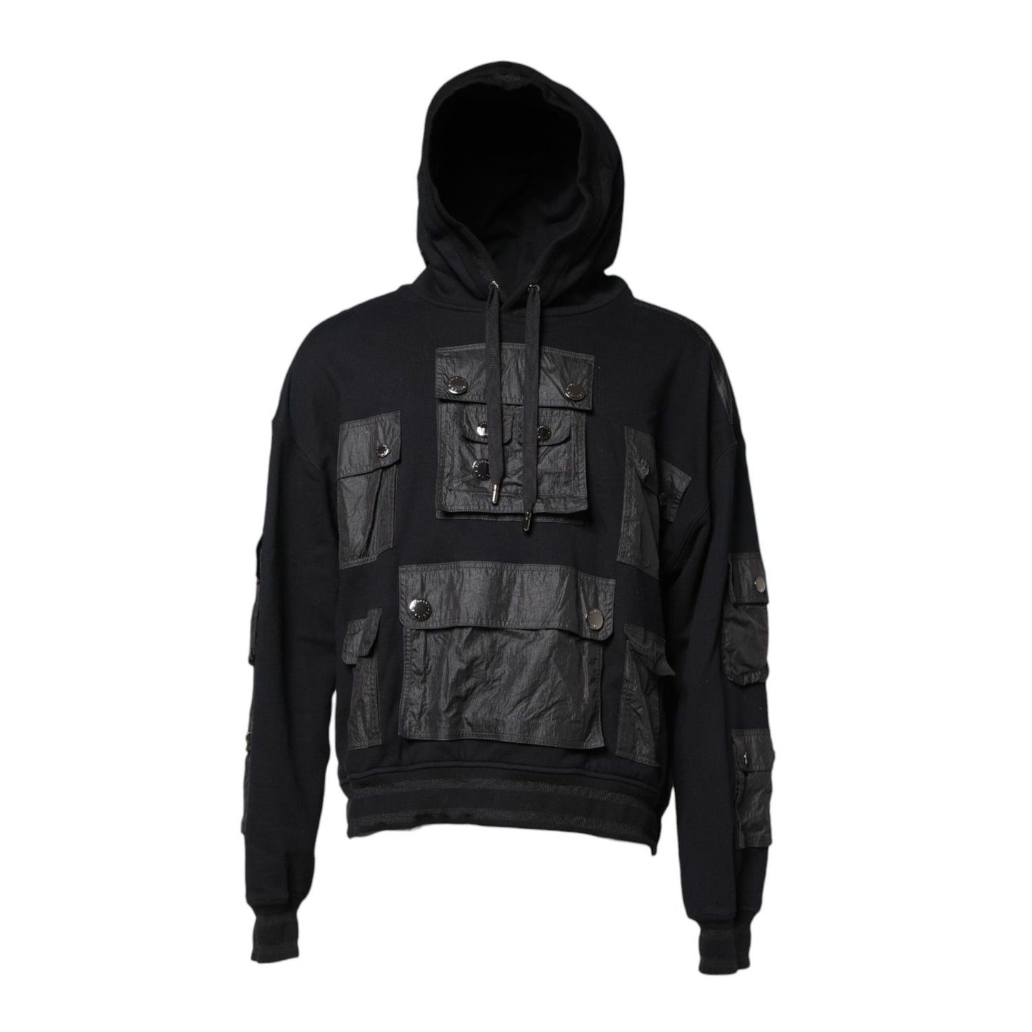 Dolce & Gabbana Black Cotton Hooded Sweatshirt Sweater TSH90275-52