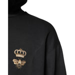 Dolce & Gabbana Black Bee Crown Embroidery Hooded Sweater TSH90279-54