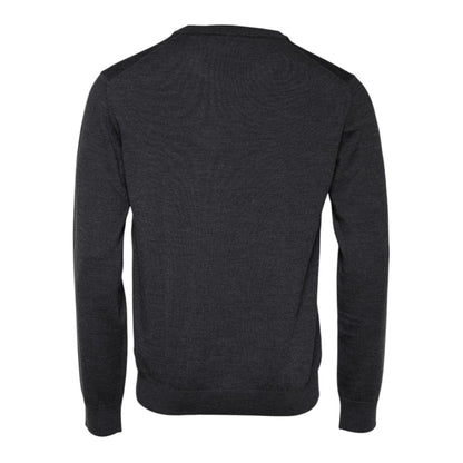 Dolce & Gabbana Gray Wool Logo Knitted Men Pullover Sweater