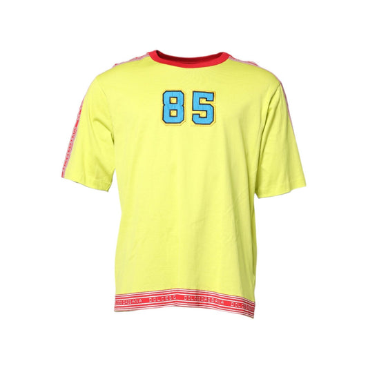 Dolce & Gabbana Green Cotton 85 Patch Crew Neck T-shirt