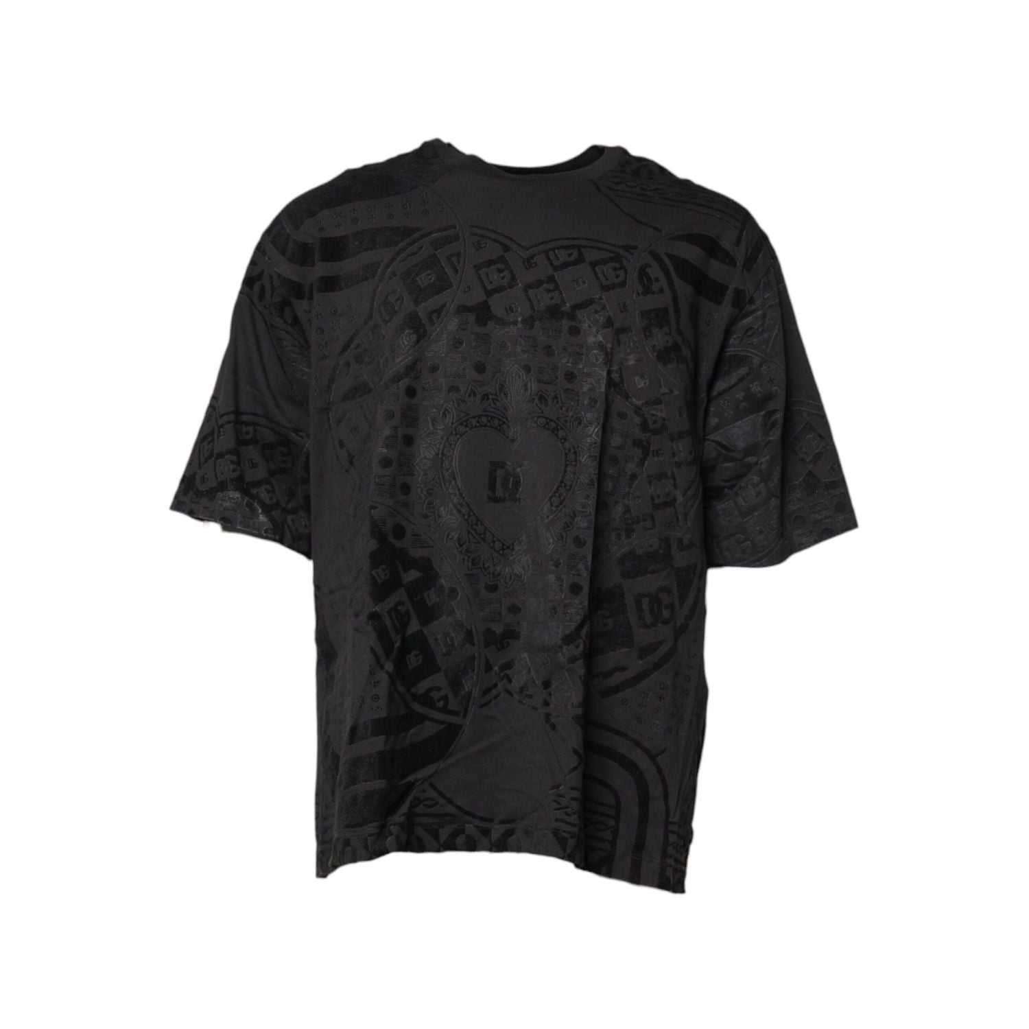 Dolce & Gabbana Black Cotton Bandana Logo Crew Neck T-shirt