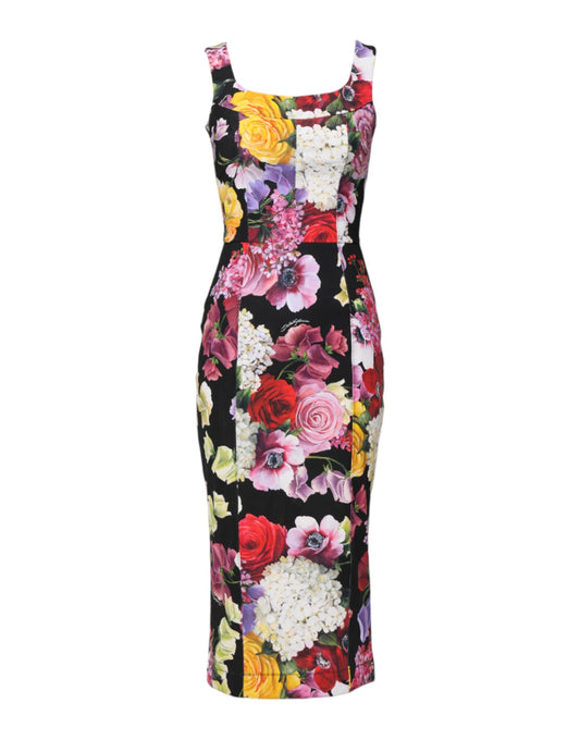 Dolce & Gabbana Multicolor Ortensia Patchwork Sheath Dress DR281256-38