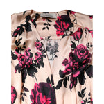 Laneus Pink Floral Silk Long Sleeves V-neck Wrap Mini Dress DR281394-38