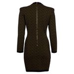 Balmain Brown Wool Dress BA-15390-IT42|M