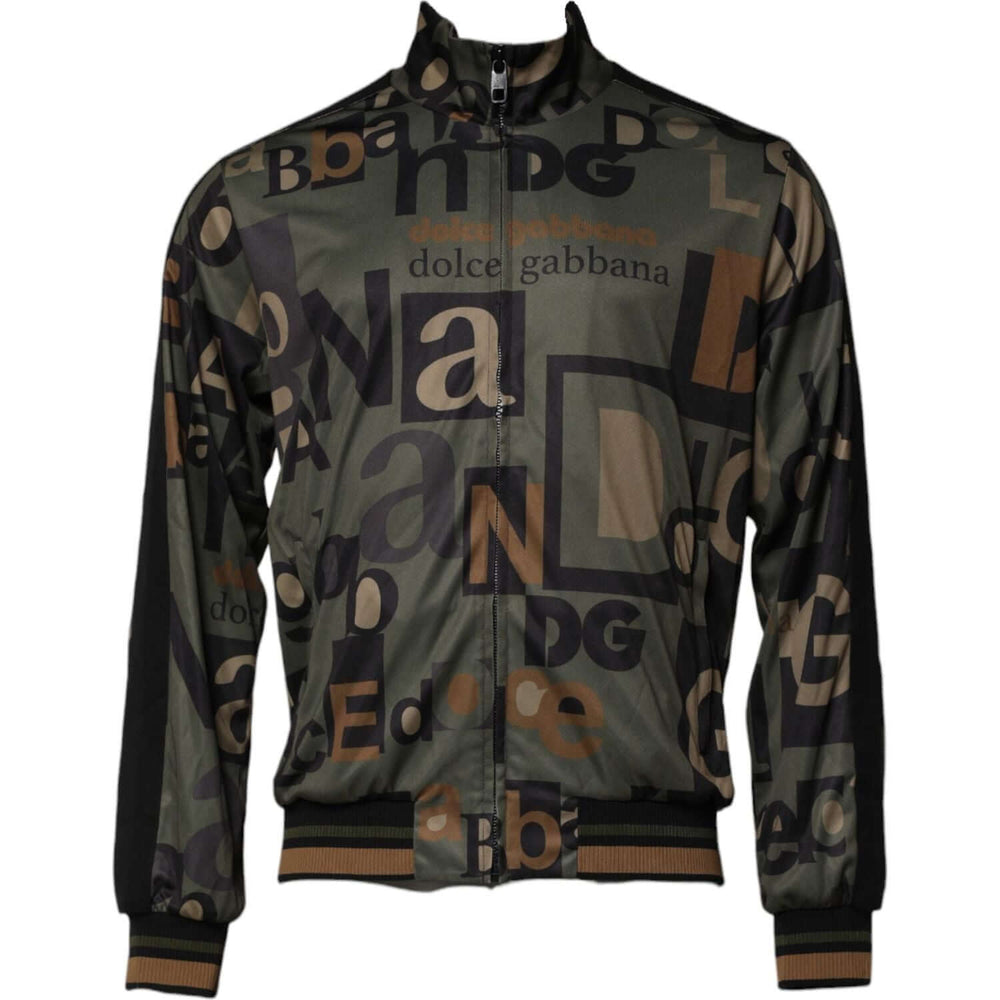 Dolce & Gabbana Multicolor Logo Full Zip Men Bomber Sweater TSH90599-52