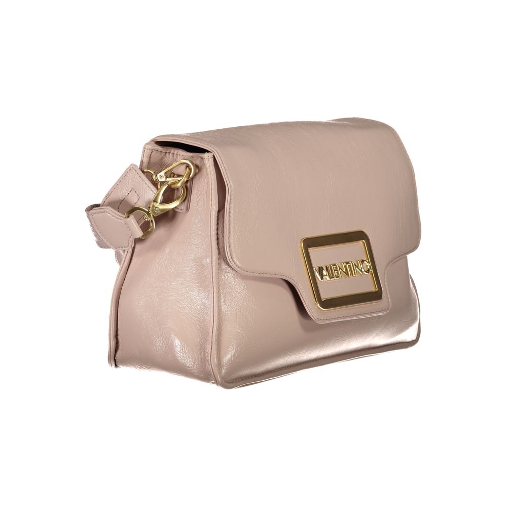 Mario Valentino Pink Polyethylene Women Handbag with gold hardware, removable handle, and adjustable shoulder strap. Stylish and practical design.
