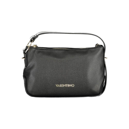 Mario Valentino Black Polyethylene Women Handbag with adjustable shoulder strap and zip closure, ideal for stylish organization.