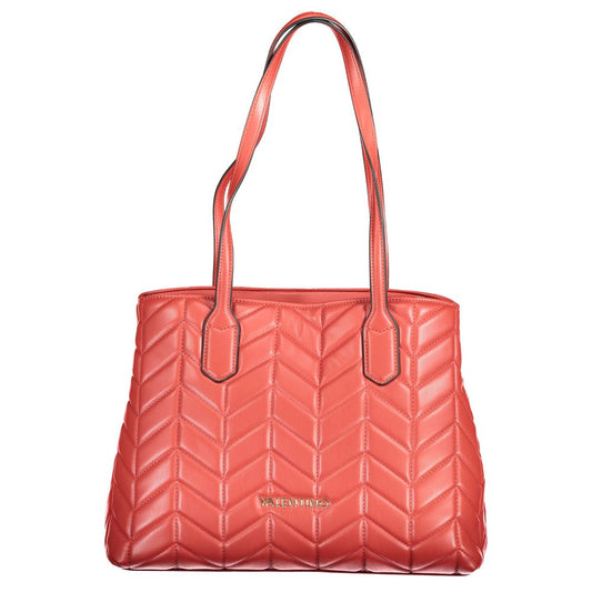 Mario Valentino Red Polyethylene Women Handbag with quilted pattern and double shoulder handles.