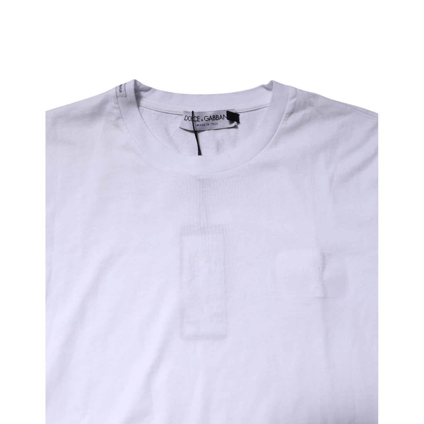 Dolce & Gabbana White Cotton Crew Neck Short Sleeves T-shirt