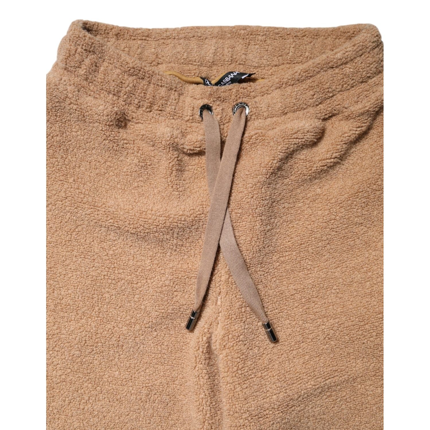 Dolce & Gabbana Brown Logo Plaque Sweatpants Straight Pants