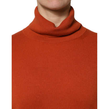 Alpha Studio Dark Orange Long Sleeves Turtleneck Sweater