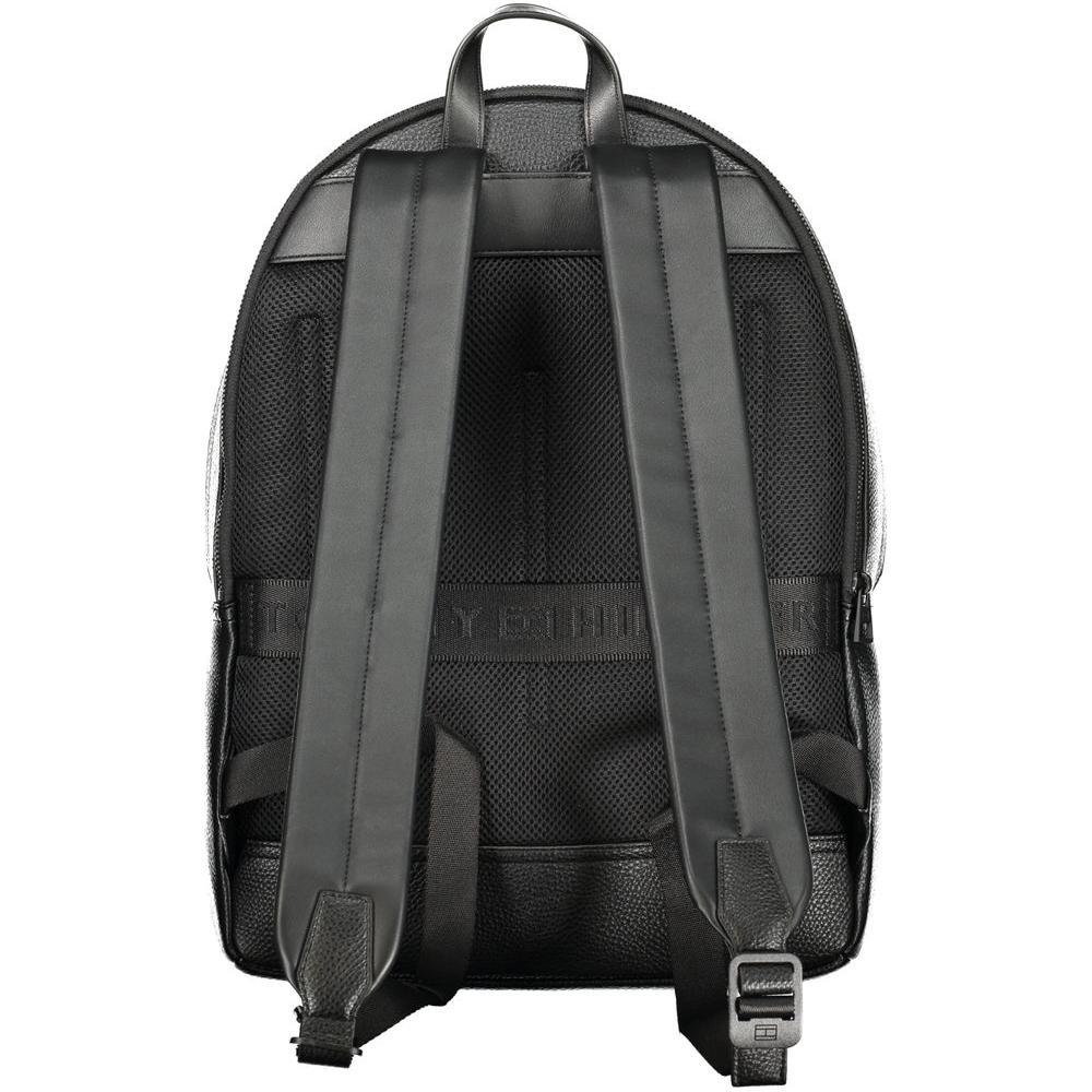 Tommy Hilfiger Black Polyester Men Backpack
