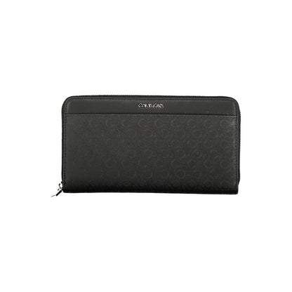 Calvin Klein Black Polyester Women Wallet with RFID-blocking technology, external pocket, dual compartments, elegant and practical design.