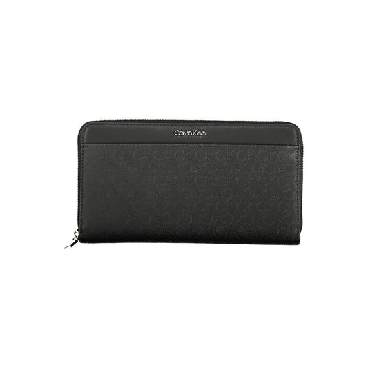 Calvin Klein Black Polyester Women Wallet with RFID-blocking technology, external pocket, dual compartments, elegant and practical design.