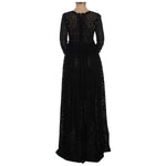 Dolce & Gabbana Black Ricamo Knitted Full Length Maxi Dress NOC10128-1