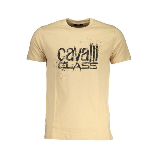 Cavalli Class Beige Cotton T-Shirt