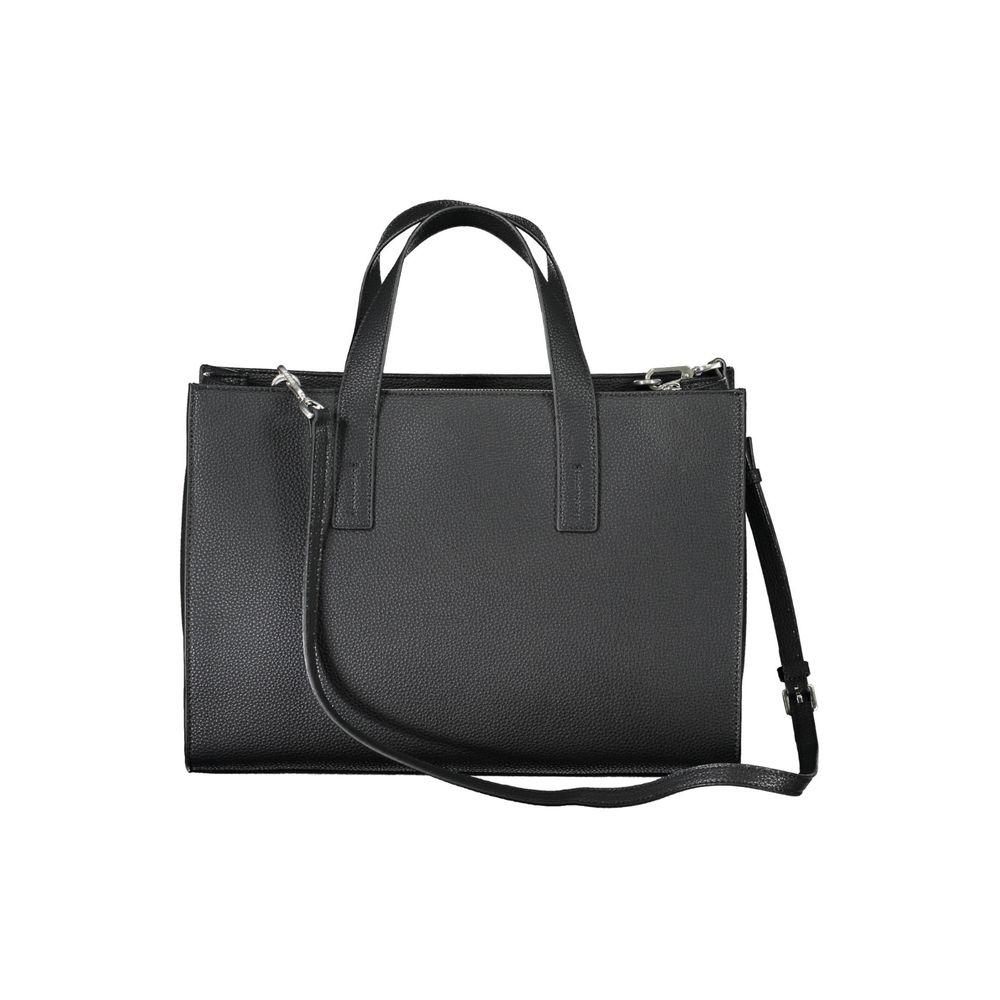 Calvin Klein Black Polyester Women Handbag with straps and compartments for organization.