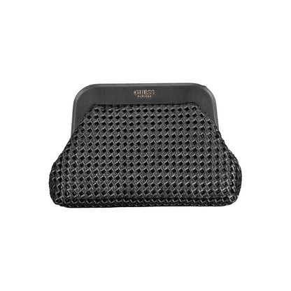 Guess Jeans Black Polyethylene Women Handbag with sleek design, removable strap, and internal pockets for stylish everyday use.