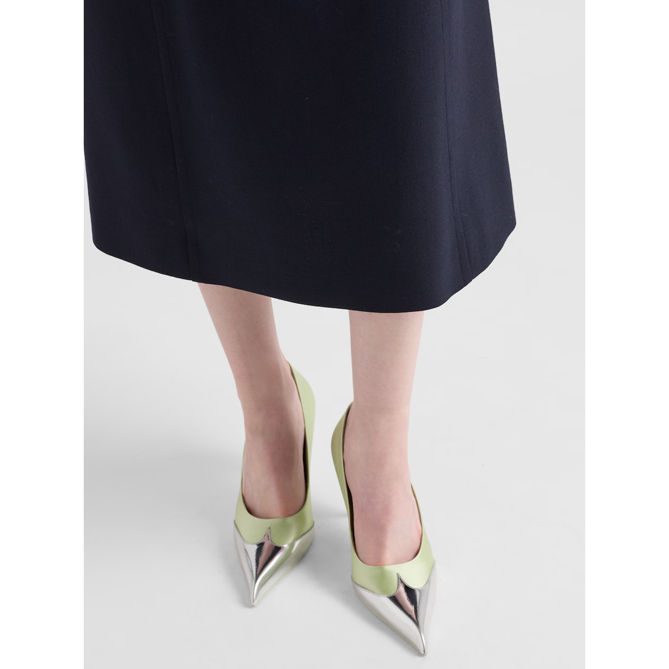 Prada Satin And Metallic Leather Pumps 1I968N_049_F065J_F_A085_35.5