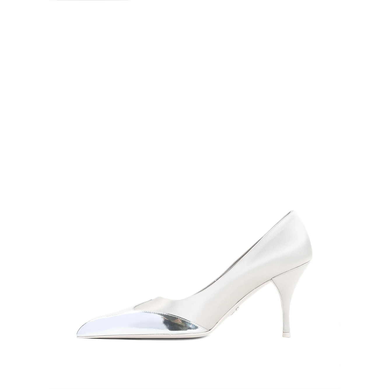Prada Satin And Metallic Silver Leather Pumps 1I968N_049_F0D32