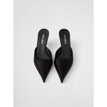 Prada Black Satin Sabot