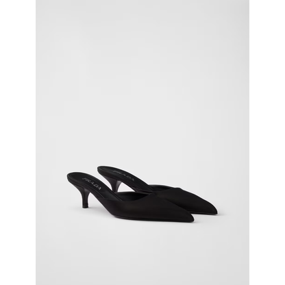 Prada Black Satin Sabot