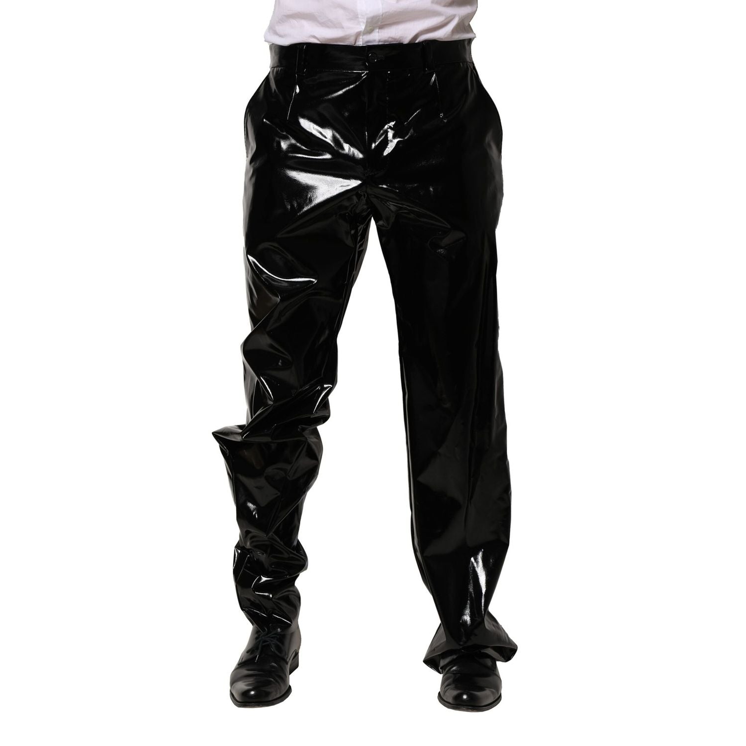 Dolce & Gabbana Black Nylon Straight Men Pants