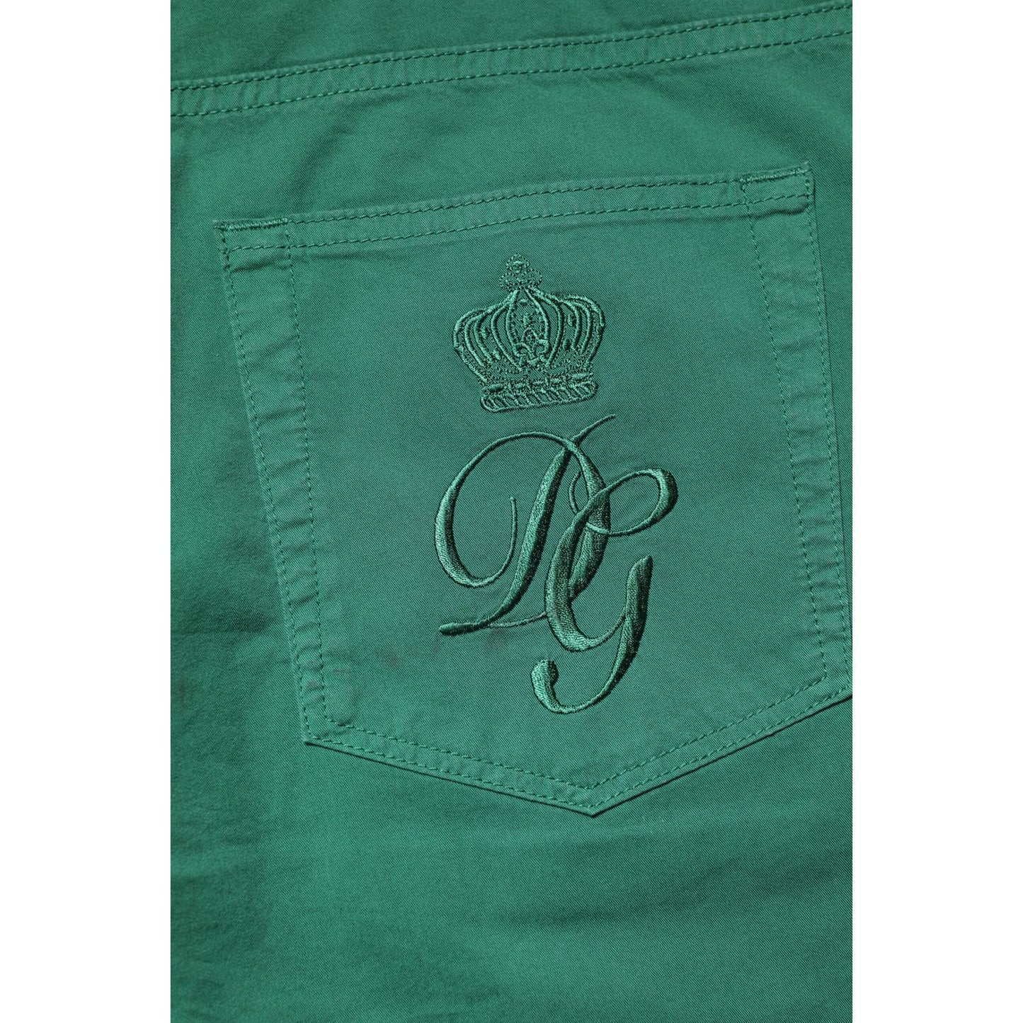 Dolce & Gabbana Green Cotton Stretch Skinny Men Denim Jeans