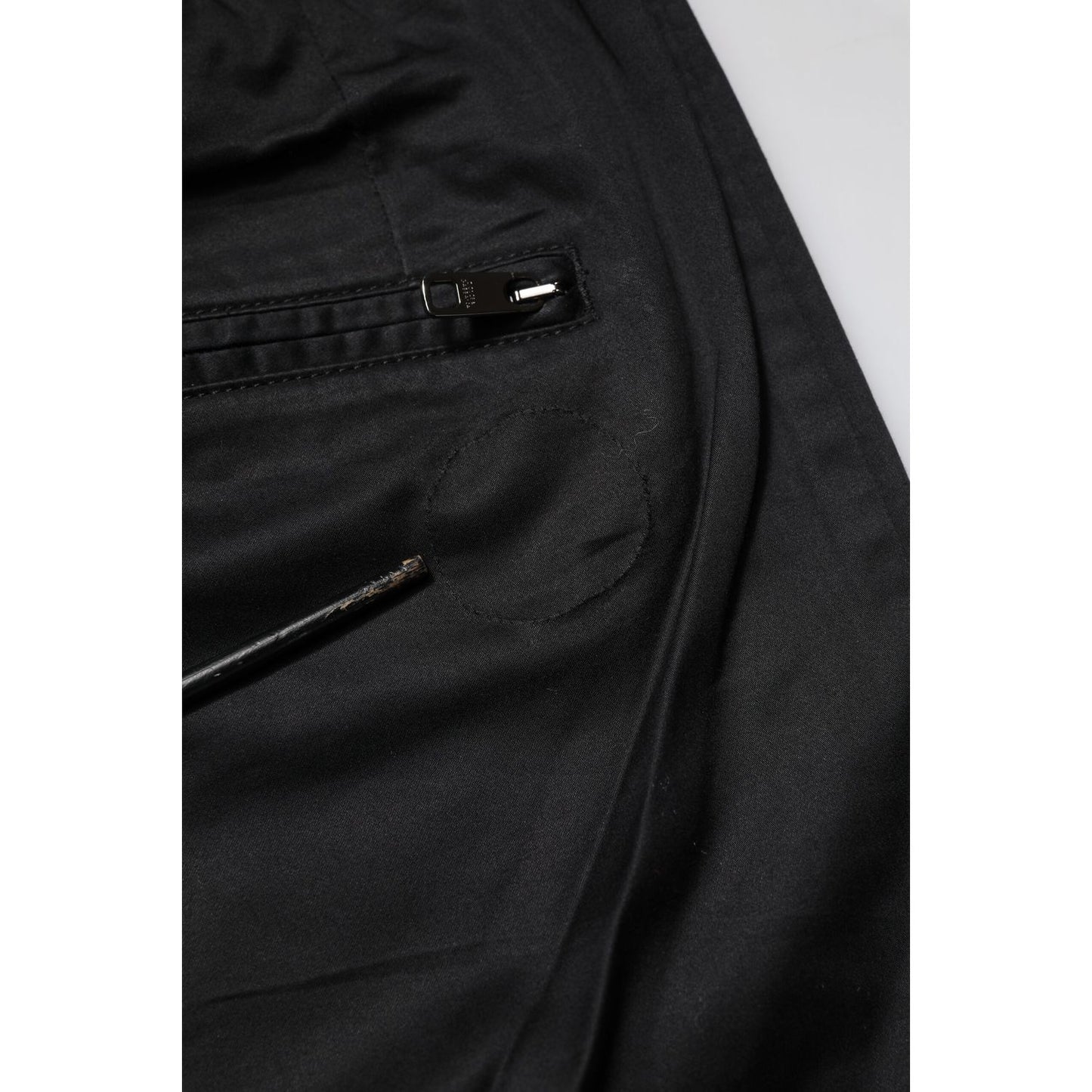 Dolce & Gabbana Black Cotton Mid Waist Jogger Pants